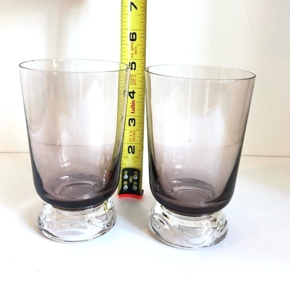 Vintage Fostoria Tiara  molded clear bottom glasses - Picture 3 of 3